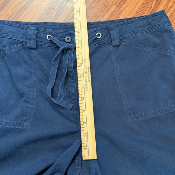 Navy Blue Cropped Wide-Leg Pants Sz 14 French Girl Modern Utility Coastal Chic - Picture 4 of 7